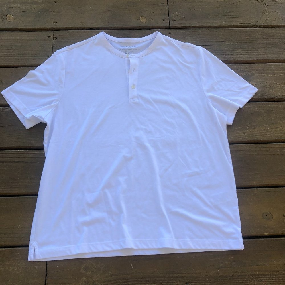 Banana Republic White Premium Wash Henley